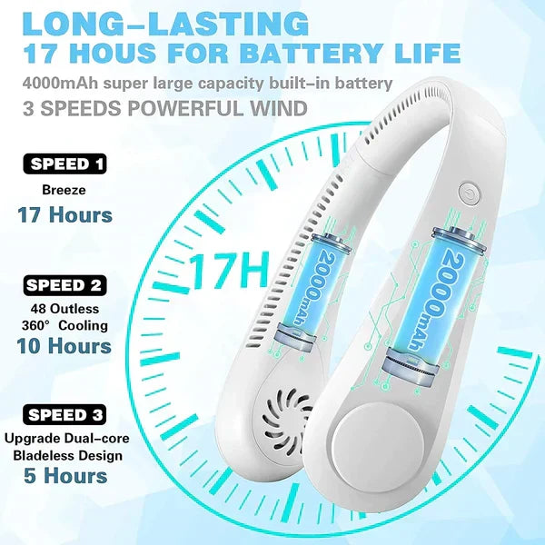 Rechargeable Portable Hanging Neck Fan