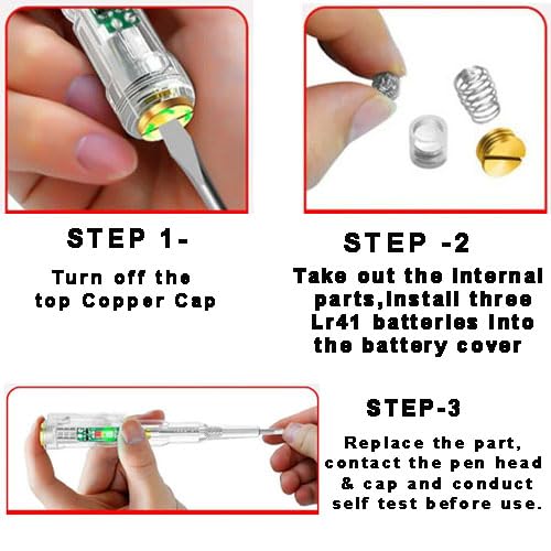 Transparent Electrical Tester Pen, Non-Contact AC Voltage Tester.