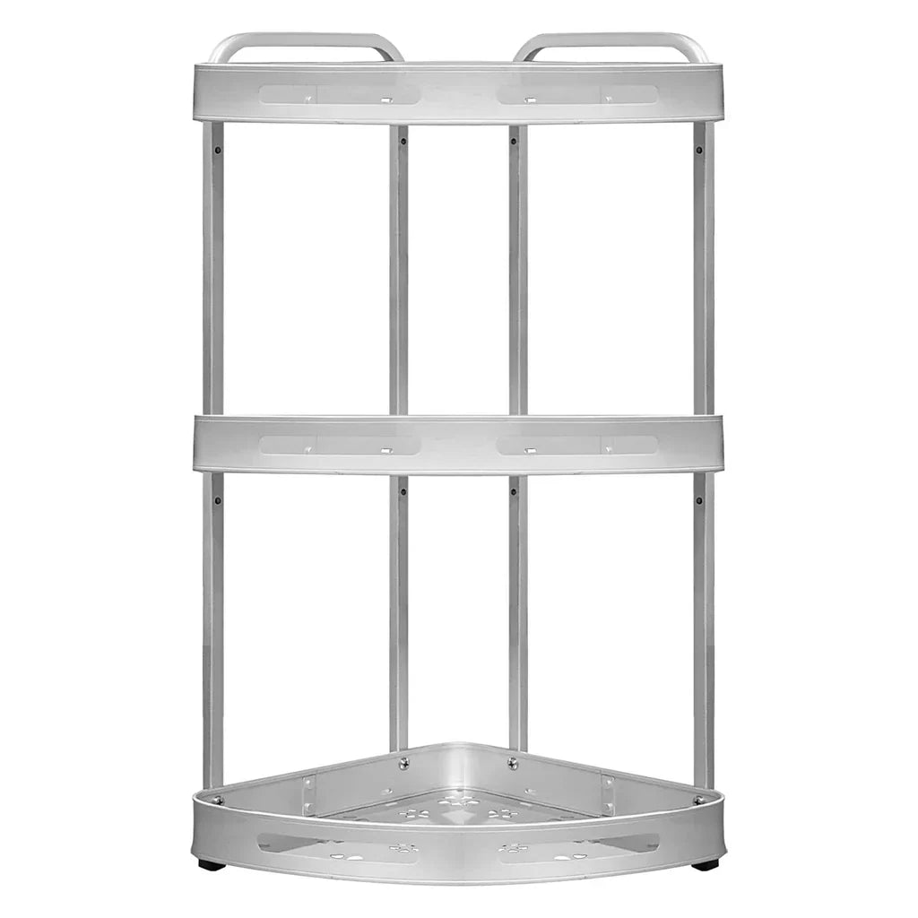 (Free Home Delivery) 3-Tier Aluminium Corner Bathroom Shelf