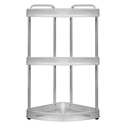 (Free Home Delivery) 3-Tier Aluminium Corner Bathroom Shelf